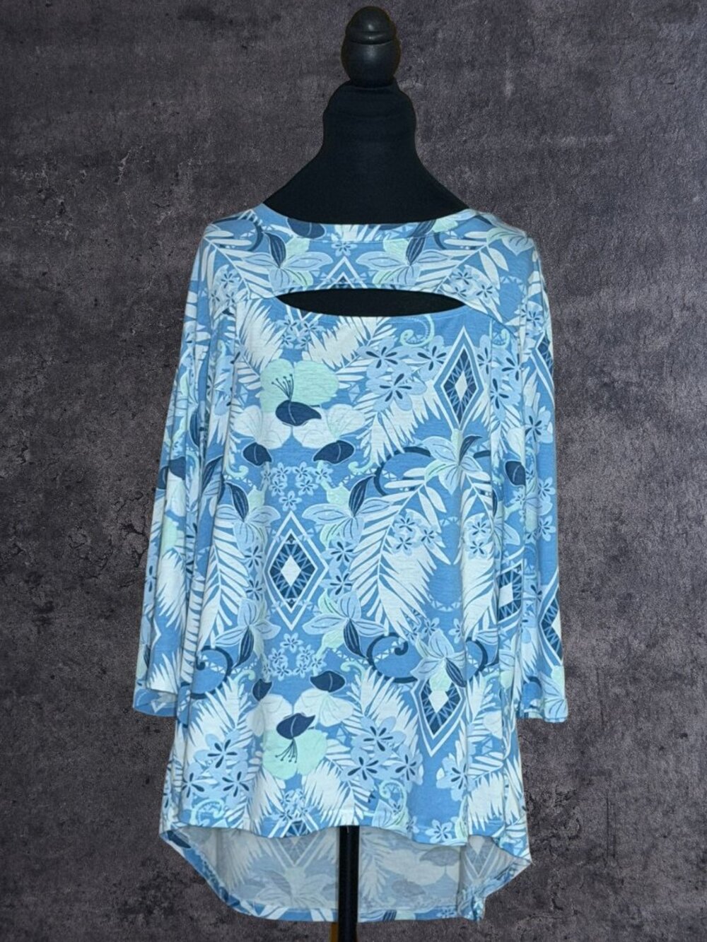 Palm Grove Women’s Blue Floral Tunic (1247)